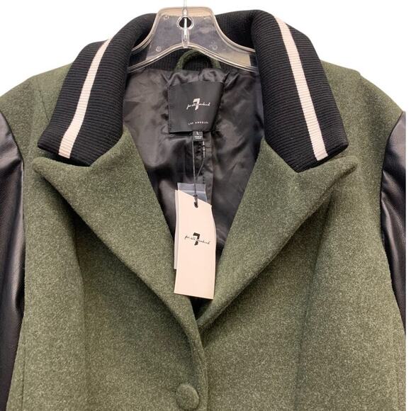 NWT 7 For All Mankind Mixed Media Bomber Jacket SZ L - Picture 4 of 12